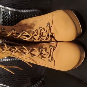 Camel "Combat meets stiletto'. Shoe Dazzle.